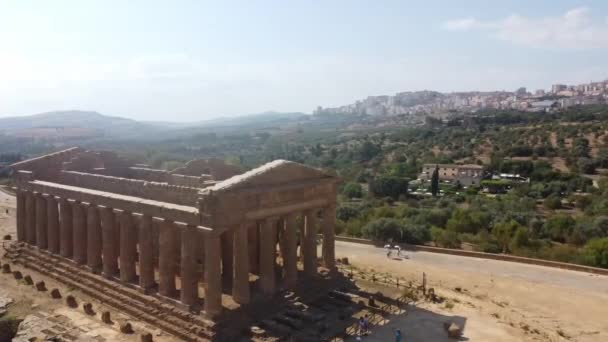 Ruins Temple Concordia Valley Temples Unesco World Heritage Site Agrigento — Vídeo de Stock