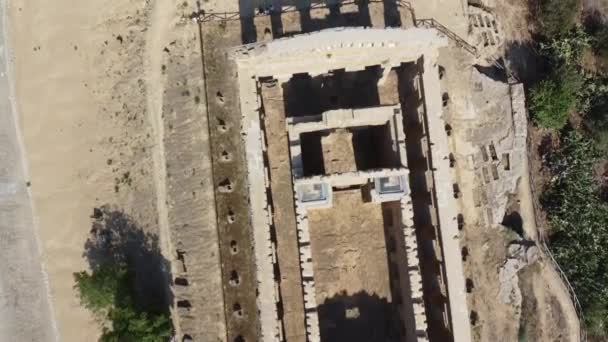 Aerial Top Shot Historic Greek Temple Ruin Architecture Agrigento Summer — Video Stock