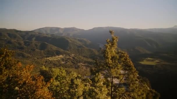 Vue Panoramique Sensationnelle Sur Les Chaînes Montagnes Dans Paysage Rural — Video