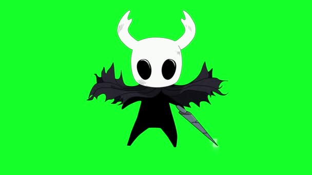 Gif Character Floating Character His Cape Waving Has Weapon Magic — Video Stock