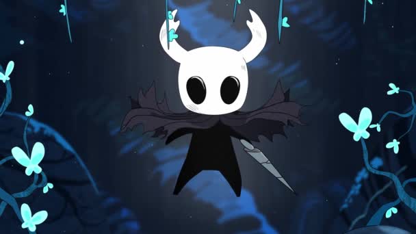 Animation Cute Character Transforms Dark Character Tentacles Background Turns Black — Video