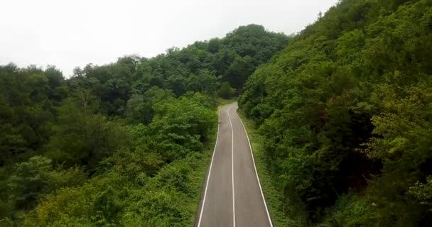Empty Road Trip Car Endless Way Asphalt Straight Curved Highway — Stok Video