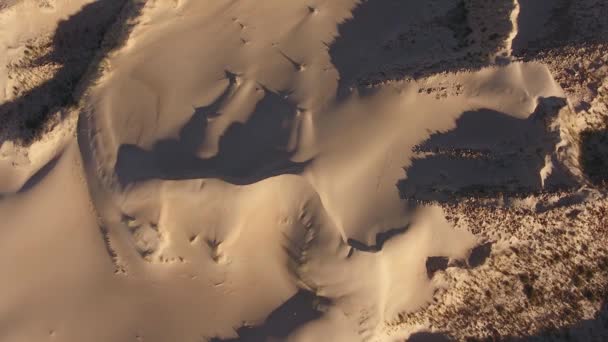 Aerial View Sand Dune Textures Shadows Arid Region Northern Cape — 비디오