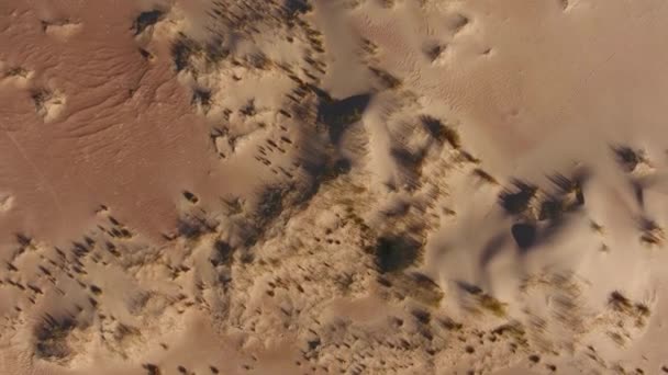 Aerial View Sand Dune Textures Arid Region Northern Cape South — Vídeo de stock