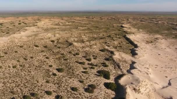 Aerial View Massive White Sand Dune Arid Region Northern Cape — Stok Video