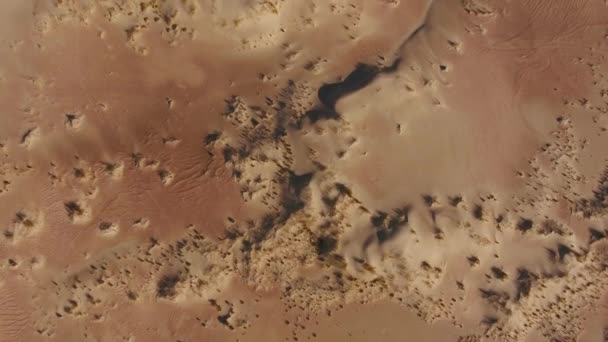 Aerial View Sand Dune Textures Arid Region Northern Cape South — Αρχείο Βίντεο