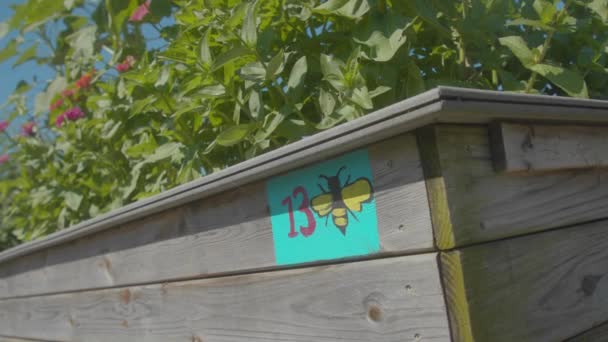 Hand Painted Garden Sign Children — Αρχείο Βίντεο
