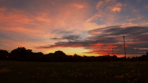 Dramatic Time Lapse Sunset Storm Clouds Evening Beautiful Orange Color — Vídeos de Stock