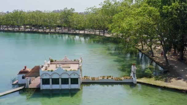 Boathouse Lake Banyoles Estany Banyoles Located Pla Estany Girona Province — 图库视频影像