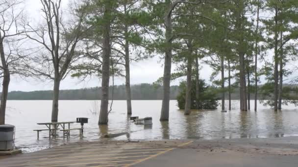 Allatoona Lake Georgia Flooding Park Slow Motion — Video