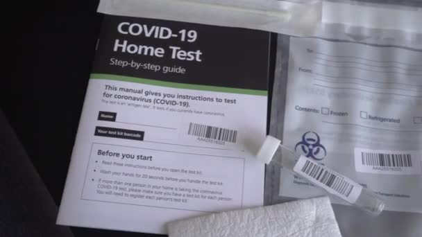 Swab Test Kit Covid Coronavirus Guide Test Tube Cotton Tip — стокове відео