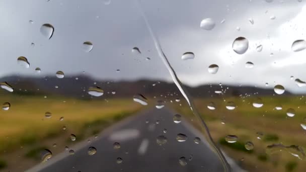 Conduire Dans Route Dans Nature Montagne Passant Voies Sinueuses Chemin — Video