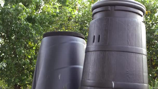 Compost Bins Summer Garden Medium Tilting Shot — Video