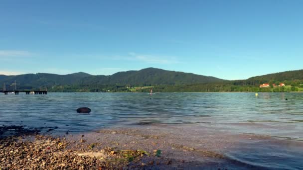 Beautiful Tegernsee Popular Lake Bavarian Pre Alp Region Hotspot Stand — Stockvideo