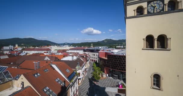 Panorama Motion Time Lapse Ilina City Slovakia Viewed Burian Tower — Vídeo de Stock