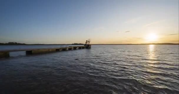 Holy Grail Day Night Time Lapse Lake Pier Sunset Ireland — Stockvideo