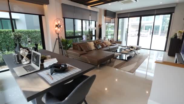 Modern Luxury Open Plan Home Decoration Idea — стоковое видео