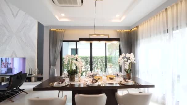 Modern Luxury Open Plan Home Decoration Idea — Vídeos de Stock