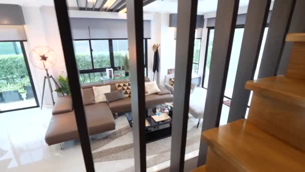 Modern Luxury Open Plan Home Decoration Idea — Vídeo de stock