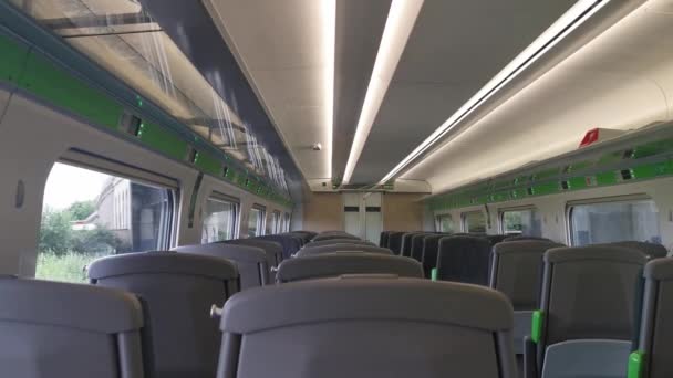 View Empty Train Travelling View Train Carriage — Vídeo de Stock