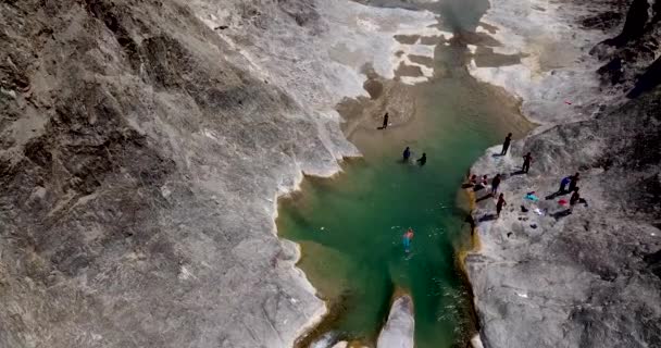 Kid Boys Playing Happy Nature Joyful Swimming Beautiful Clear Green — Stock videók