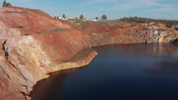 Man Made Lake Forming Remains Mine Domingos — Stok video