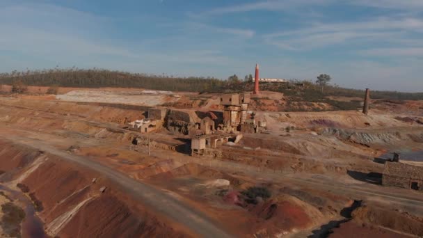 Rotating View Domingos Mine Its Been Abandoned Its Factory Ruins — Video Stock