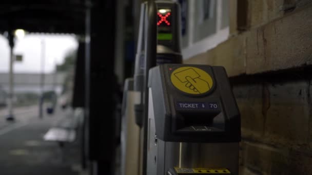 Train Ticket Machine Close Panning Shot — Stok video