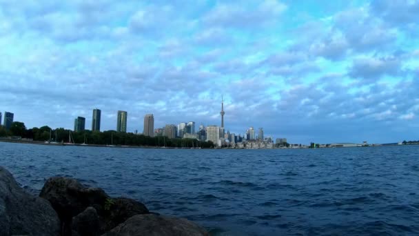 Toronto Coast View Sunset Tower Static — Vídeos de Stock