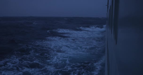Slow Motion Imagery Crossing Drake Passage Antarctica Storm Dramatic Scene — Stockvideo