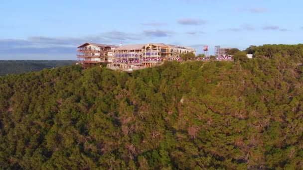 High Rising Shot Oasis Lake Travis Austin Texas Shot Golden — Stock videók