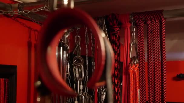 Bdsm Dungeon Room Cellar Cell Torture Role Play — Stock Video