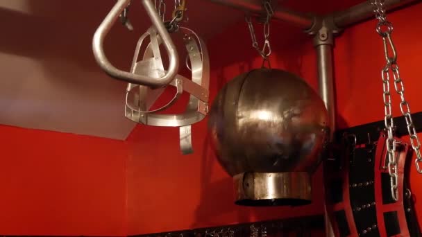 Bdsm Dungeon Room Cellar Cell Torture Role Play — Stockvideo