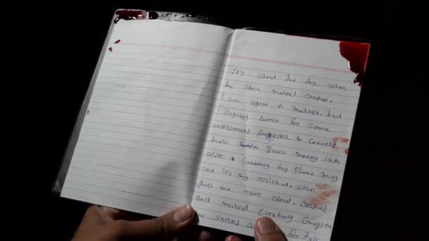 Blooded Diary Hand — Stock videók