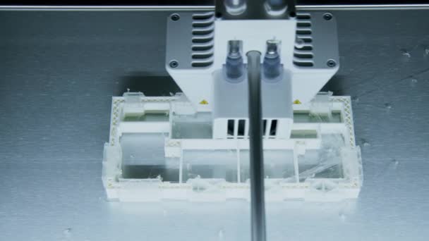 Printer Module Moving Working While Printing Plastic Building Model Architect — 图库视频影像