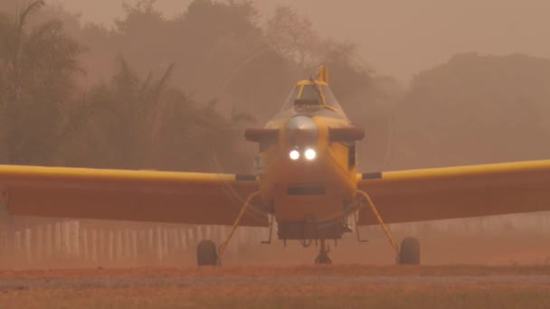 Firefighting Airplane Pantanal Taking — Stok Video