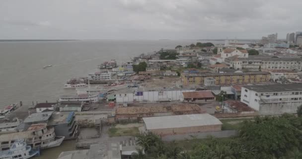 Belem City Shore Huge Amazonian River — Vídeo de Stock