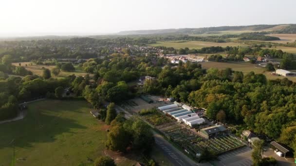 Royaume Uni Drone Campagne Kent Images Aériennes Beaux Arbres Lever — Video