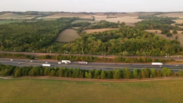 United Kingdom Kent Countryside Drone Footage Aerial Footage Beautiful Trees — 图库视频影像