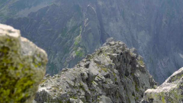 Piccolo Crinale Montagna Con Bella Catena Montuosa Sullo Sfondo — Video Stock