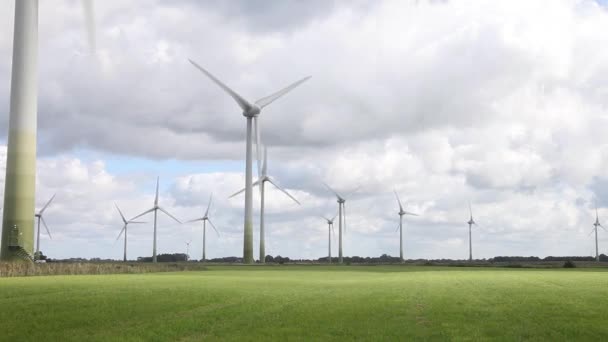 Wind Farm Agricultural Land East Fresia Lower Saxony Germany October — ストック動画