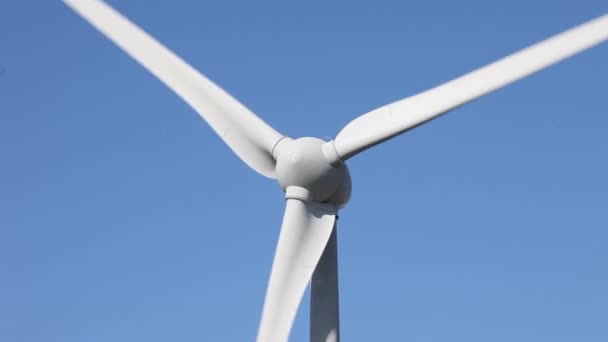 Close Wind Turbine Blue Sky East Frisia Lower Saxony Germany — Vídeo de Stock