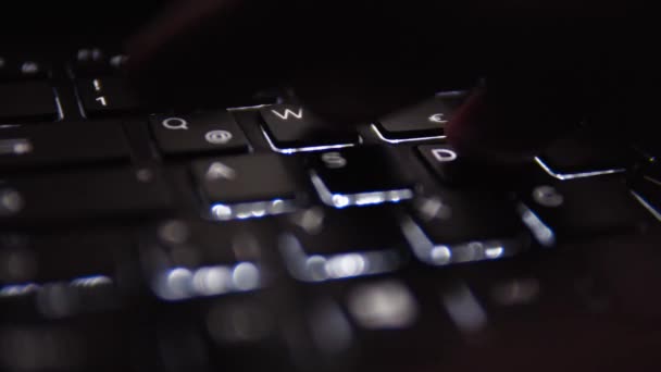 Backlit Illuminated Notebook Keyboard Gamer Typing Close Wasd — Vídeos de Stock