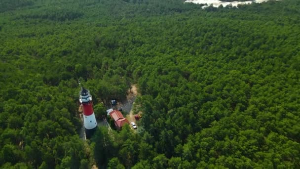 Drone Spinning Stilo Lighthouse Green Forest Lighthouse Located Osetnik Formerly — Stock videók