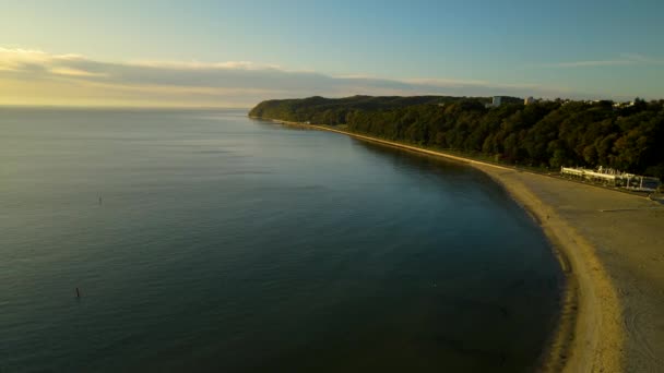 Beautiful Expensive Island Gdynia Poland Perfect Summer Vacation Aerial Shot — Wideo stockowe