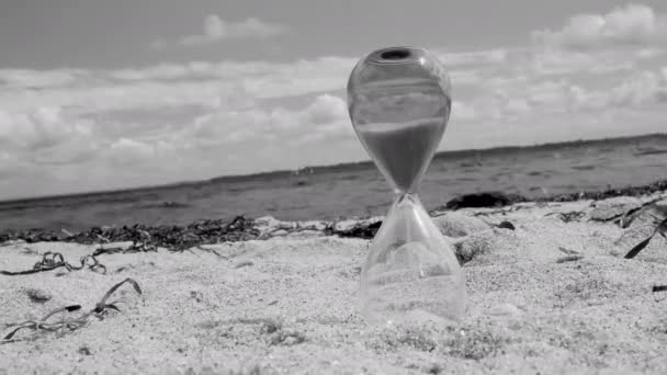 Hour Glas Beach Black White — Αρχείο Βίντεο