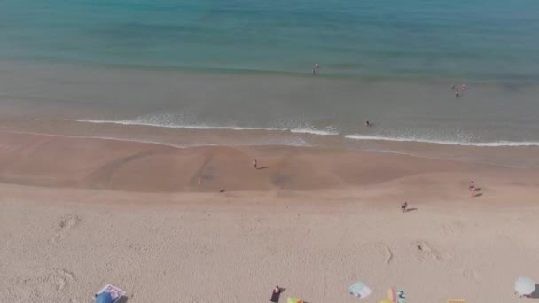 Torpes Beach Crystal Clear Waters Seen Sky — Vídeo de stock
