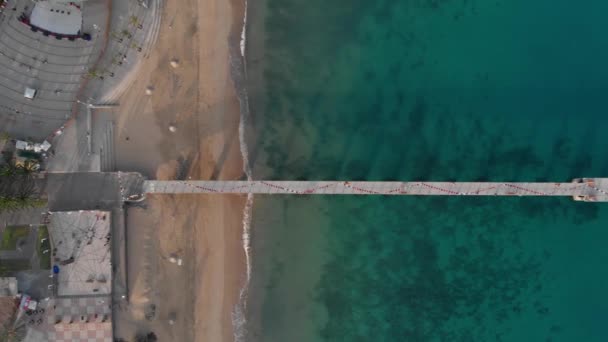 Top View Bridge Leading Ocean Porto Santo — Vídeo de Stock