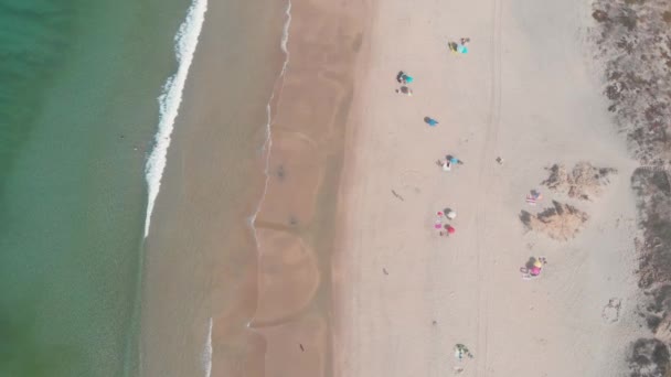 Top View Drone Famous Beaches Torpes — 图库视频影像