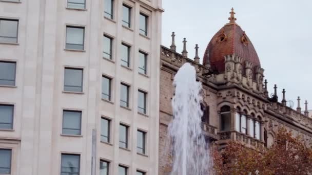 Water Stream Front Gothic Inspired Building Orange Tile Domes — Stock video